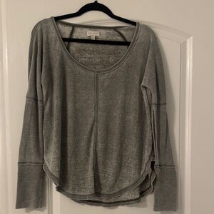 Lucky Brand Gray/green Long Sleeve Top